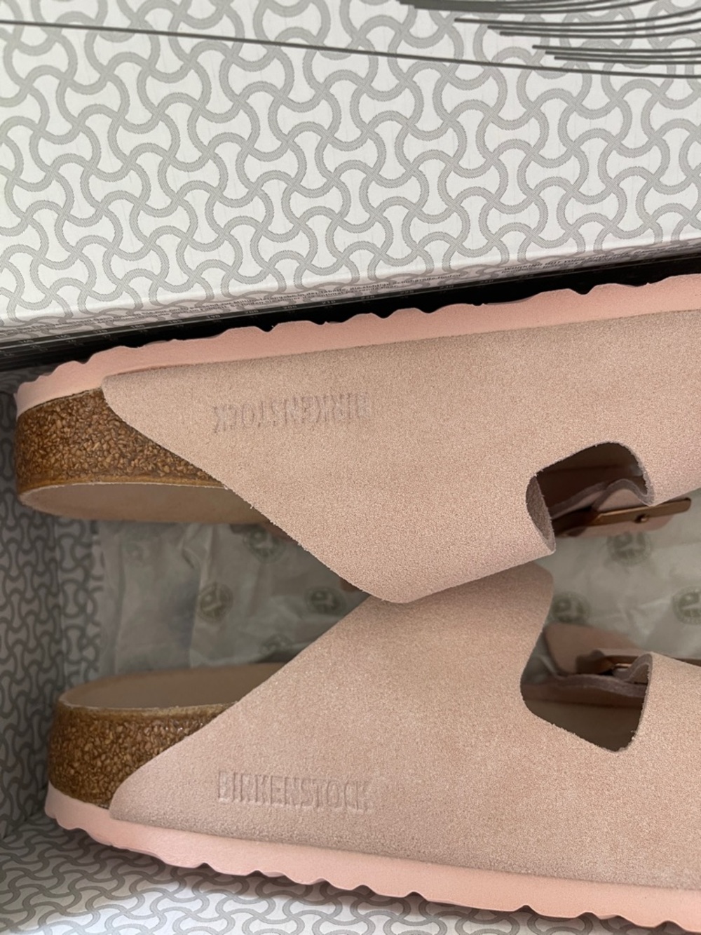 Birkenstock Arizona Suede Leather Sandals Light Rose - Picture 8 of 9